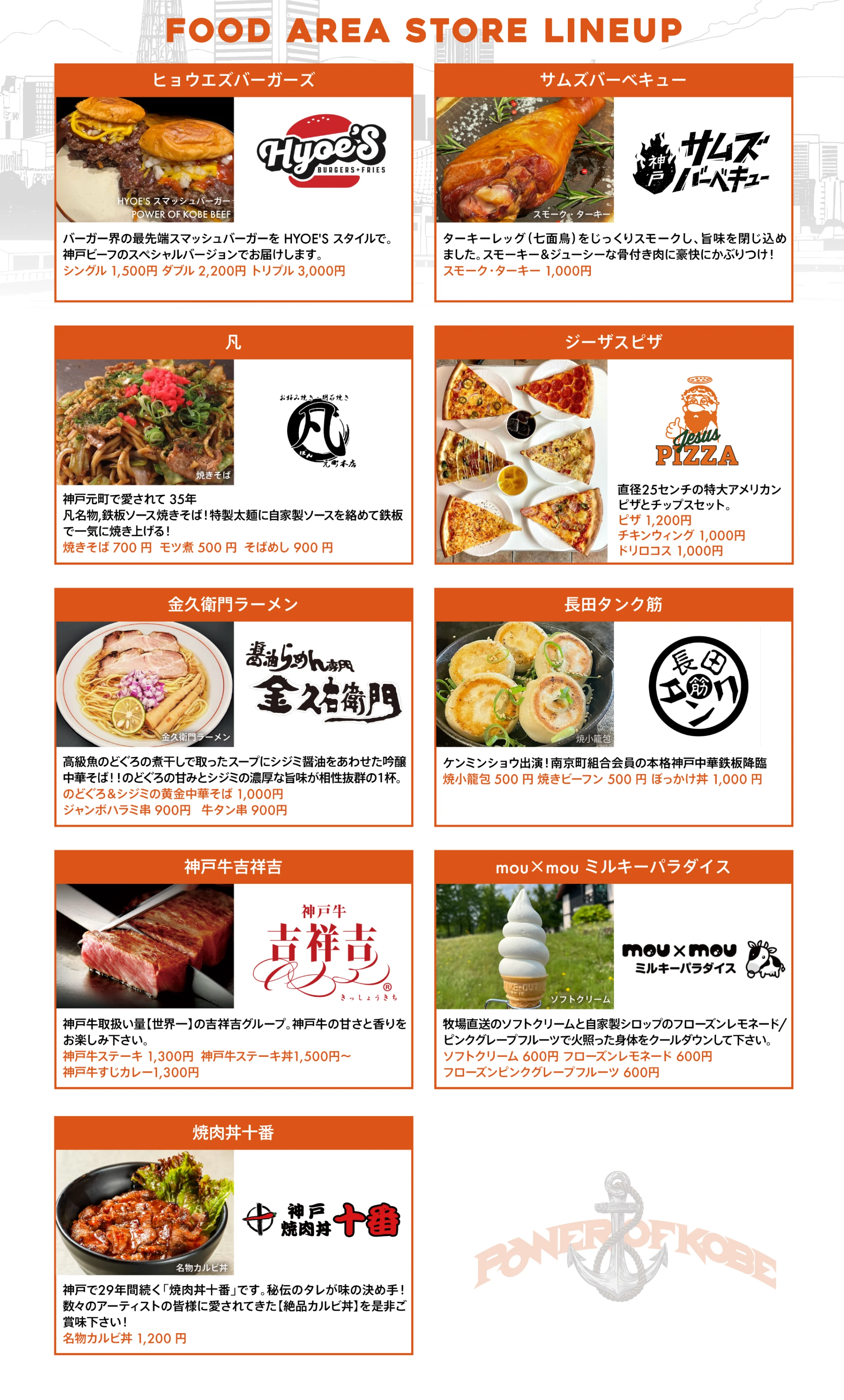 FOOD AREA STORE LINEUP